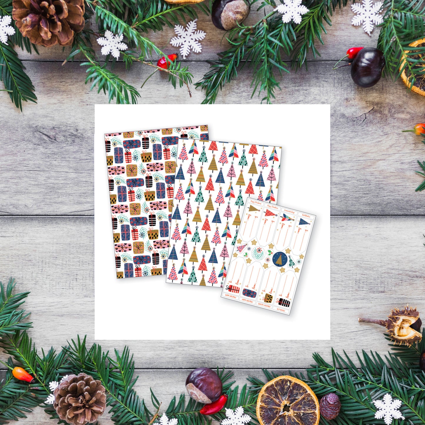 Colourful Christmas Wrapping Paper