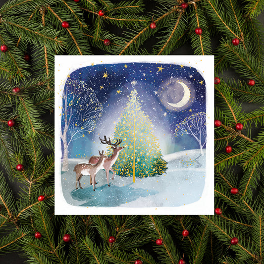Moonlit Tree •  Christmas Cards