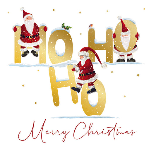 Christmas Cards pack - Santa Feeding Reindeer/Ho-Ho-Santa