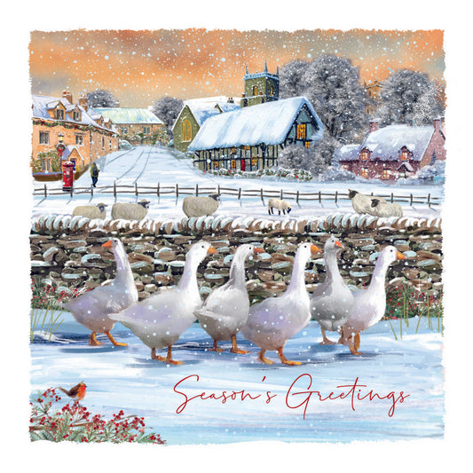 Christmas Cards - Geese at the Farmyard