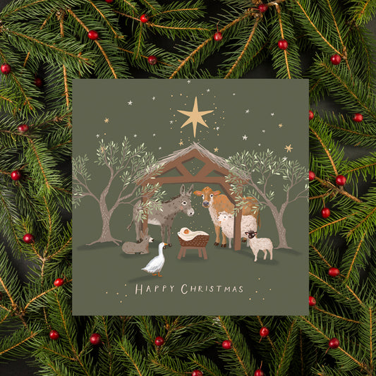 By the Manger • Christmas Cards