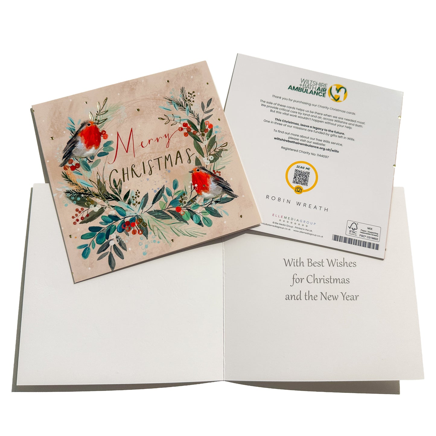 Robin Wreath •  Christmas Cards
