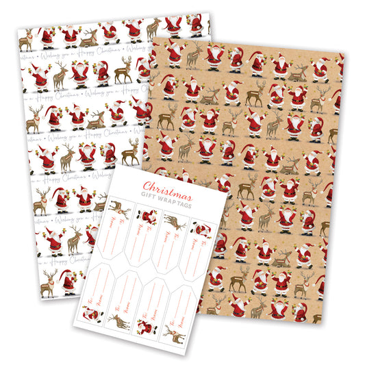 Christmas Wrapping Paper - Santa & Reindeer