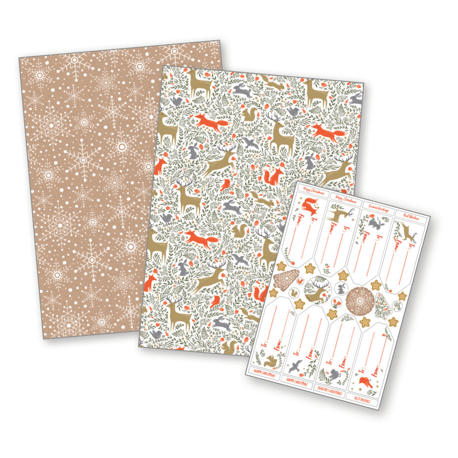 Christmas Wrapping Paper - Snowflake & Reindeers