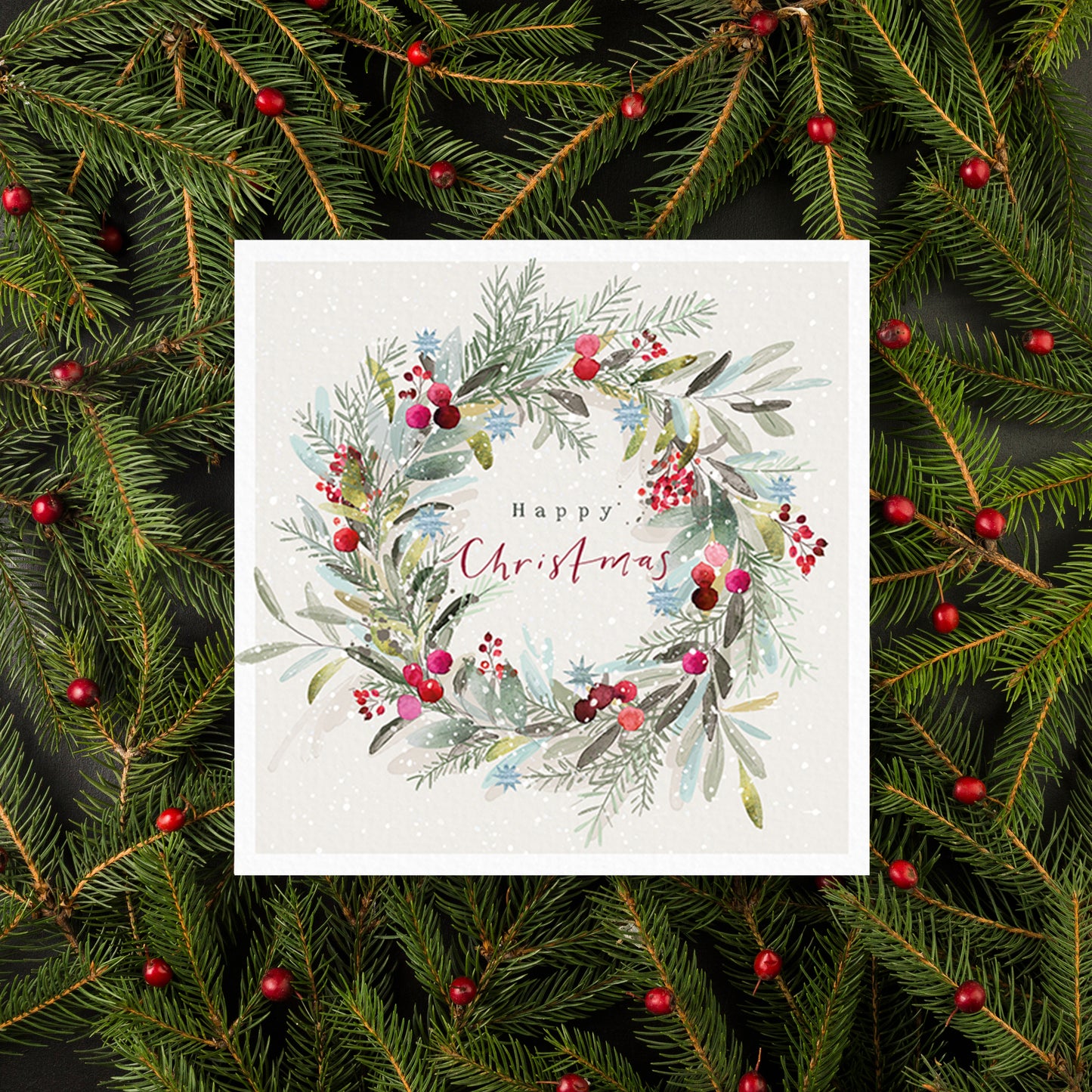 Watercolour Wreath Christmas Cards