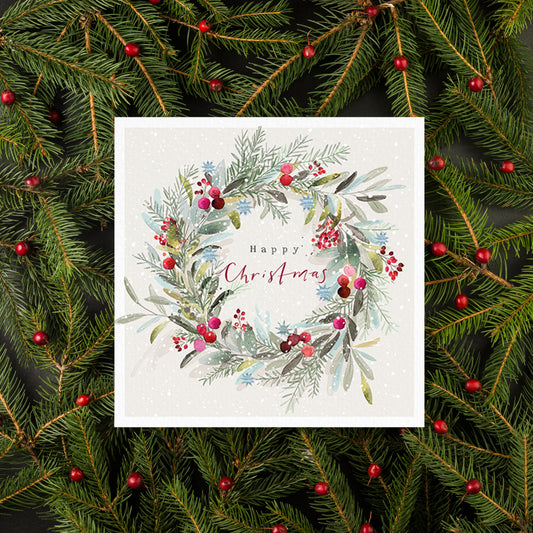 Watercolour Wreath Christmas Cards