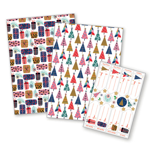 Christmas Wrapping Paper - Presents & Trees